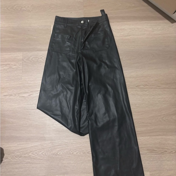 Zara Black Wide Leg Pants - Picture 1 of 4